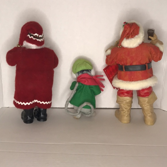 TWO Santas and Annalee Elf Mouse Coca Cola Santa Christmas Decor 3-piece Group - Picture 5 of 13